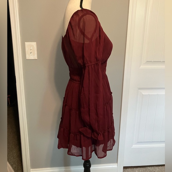 Altar'd State Deep Red Long Sleeve Dress - Picture 6 of 13